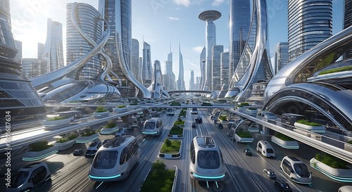 Futuristic City Transportation System.