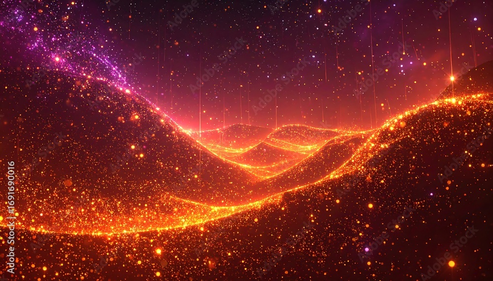 Obraz premium Cosmic fiery landscape