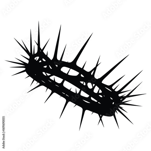 Black silhouette illustration of the Crown of Thorns a Christian religious symbol.