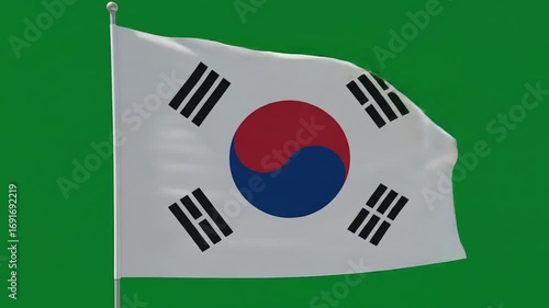 South korea flag waving