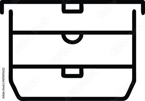Two drawer dresser icon in outline style for home decor projects