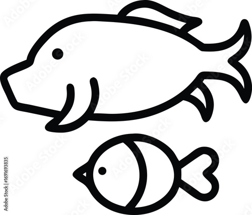 Two fish outline for logo or pattern element