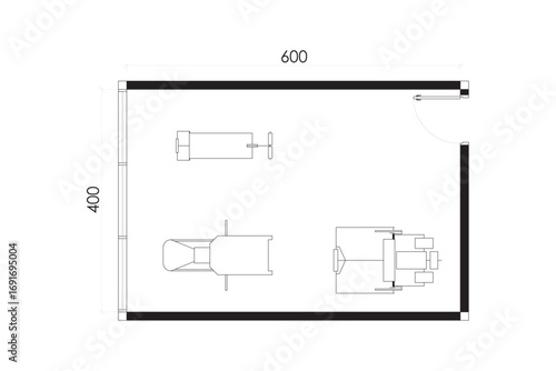 Home Gym Floor Plan Illustration. 5
