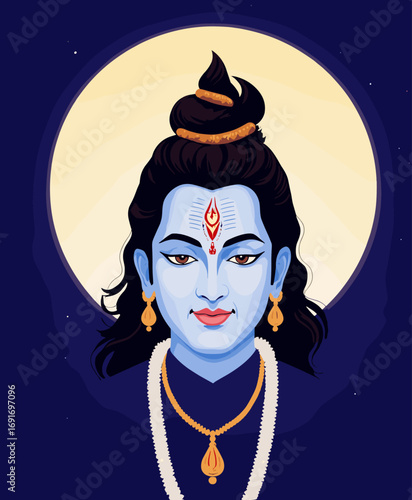 Divine Lord Shiva portrait 