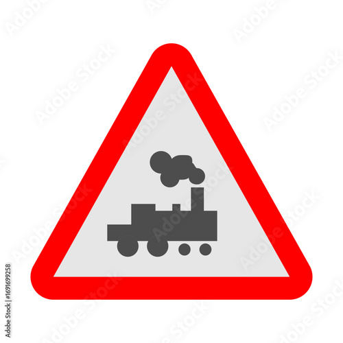 Fotografie Level Crossing Without Gate Vector Flat Icon Design