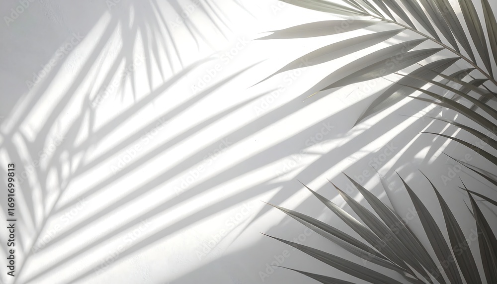 Fototapeta premium Palm shadows on wall