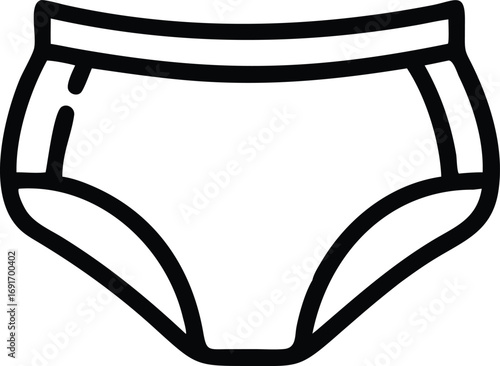 Woman's briefs line art icon illustration for lingerie store or fashion design