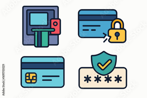Secure financial transactions and digital payment methods illustrated.