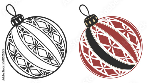 Christmas bauble with geometric pattern christmas ornament