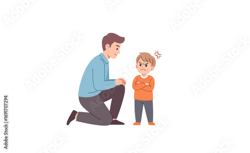 Father Talking to Angry Child, Parenting and Childhood Discipline