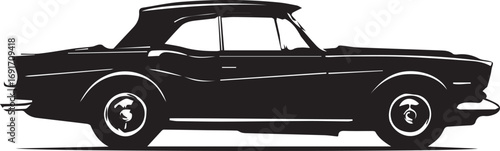 Vintage car black and white vector