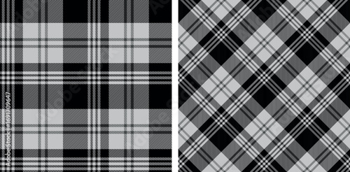 Seamless gray color check pattern. Repeating patern plaid. Checkered design for prints. Repeated tartan fabric. Vector scottish fabriс. Ekose texture. Madras flannel. Checker line. Stripe gingham
