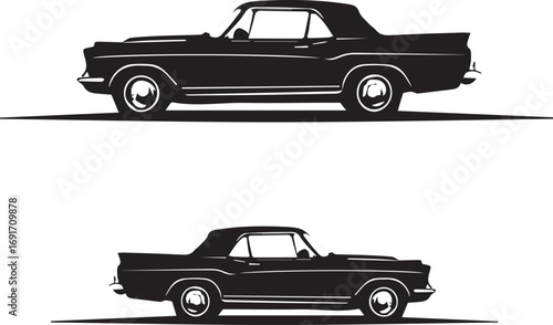 Vintage car black and white vector
