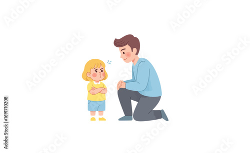 Frustrated Child Glaring at Father A Tale of Parent-Child Conflict
