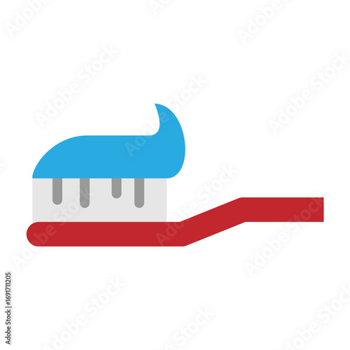 Toothbrush Vector Flat Icon Design
