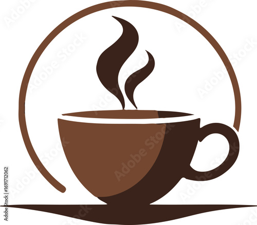 Coffee cup made of coffee icons