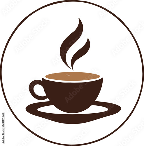 Coffee cup made of coffee icons