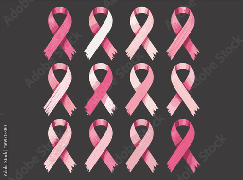 Breast Cancer Ribbon Vector, Pink Ribbon
