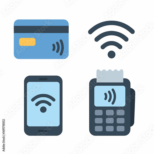 Contactless Payment Icons Set.