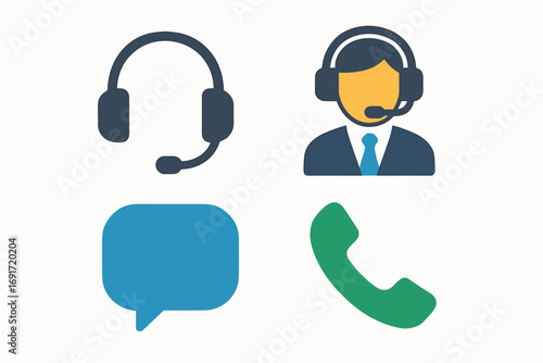 Communication Icons for Customer Service.