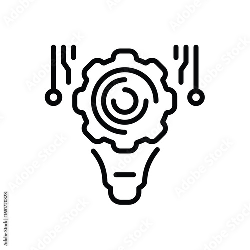 Black line icon for industrial innovation