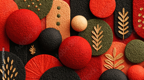 Noel or Christmas background with festive abstract elements and gold accents