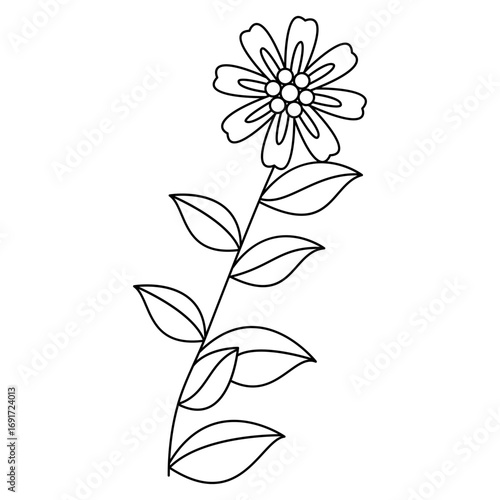 Artistic bloom pattern mandala coloring book page