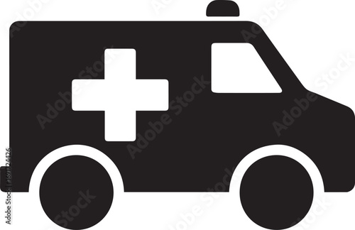ambulance silhouette vector