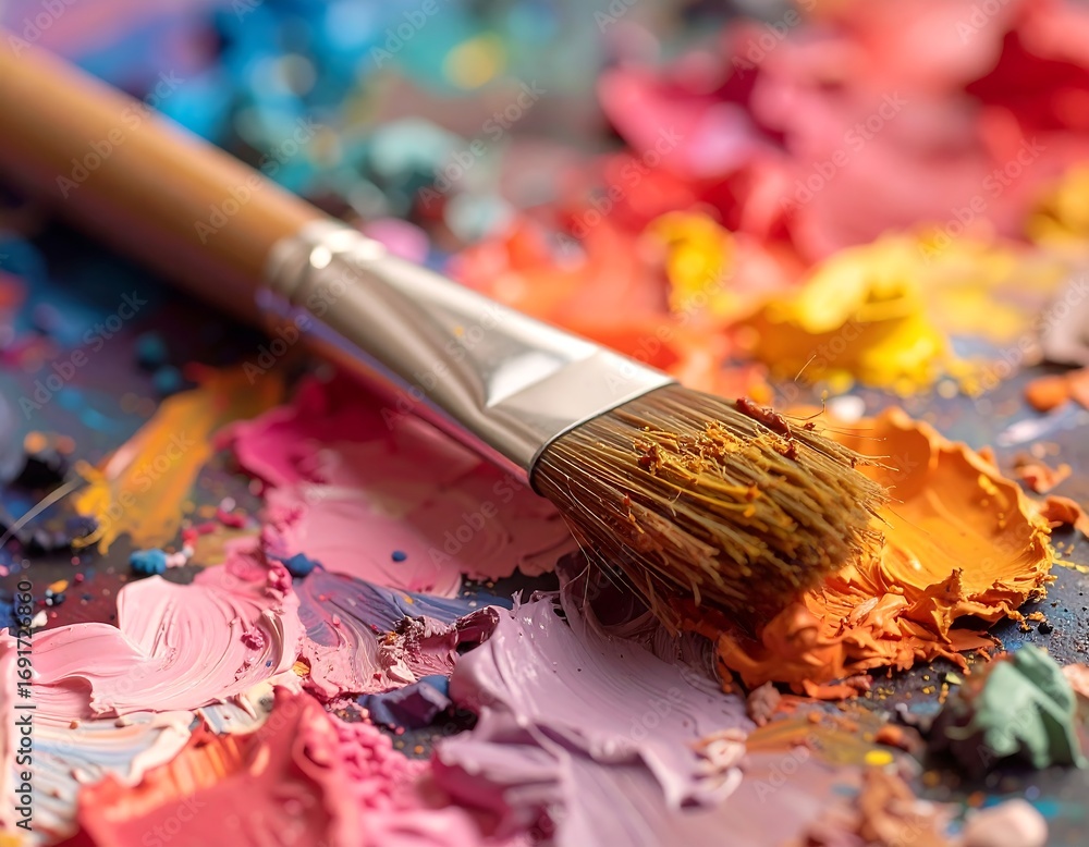 Fototapeta premium Paintbrush on Palette (1)