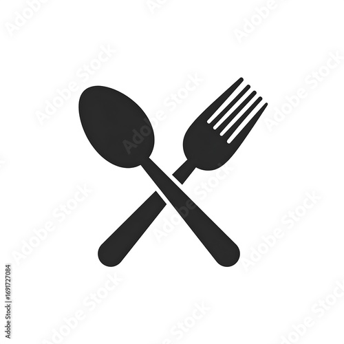 Crossed spoon and fork graphic