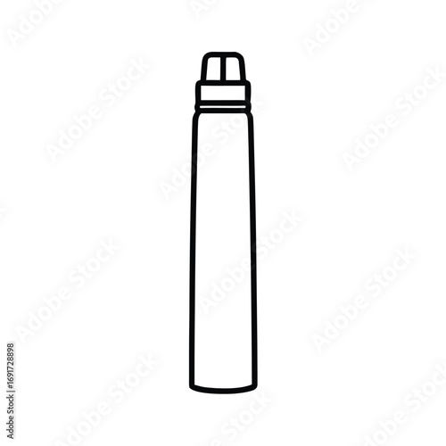 Tall skinny bottle outline with cap container liquid