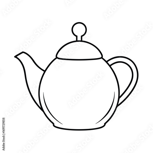 Black Outline Empty Teapot kettle container