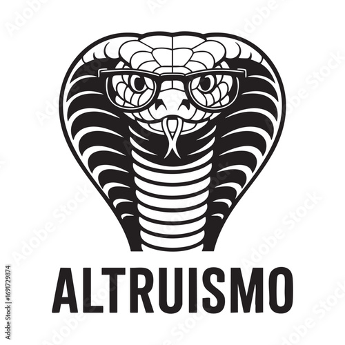 Altruismo Cobra with Glasses - Intellectual Serpent Logo