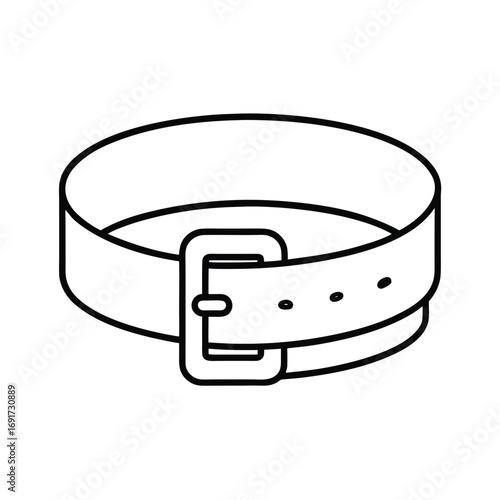 Outline illustration of a belt with a buckle leather