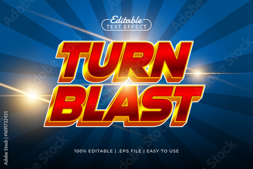 turn blast editable text effect