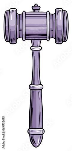 Purple Gavel Symbol of Justice and Authority