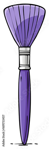 Isolated Purple Cosmetics Brush Cartoon Design for Makeup Beauty Illustrations