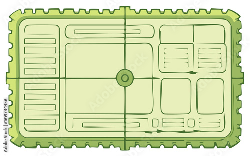 Hand Drawn Website Interface Layout Wireframe Sketch Abstract Green UI UX Design Blueprint