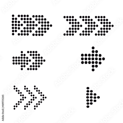 ilustración con puntos en forma de flechas 