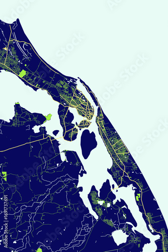 Vászonkép Batticaloa - Sri Lanka Neon Aura Maps