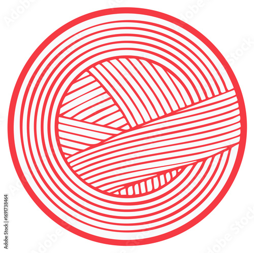 Red lines abstract circle and weaving pattern for handmade DIY concept