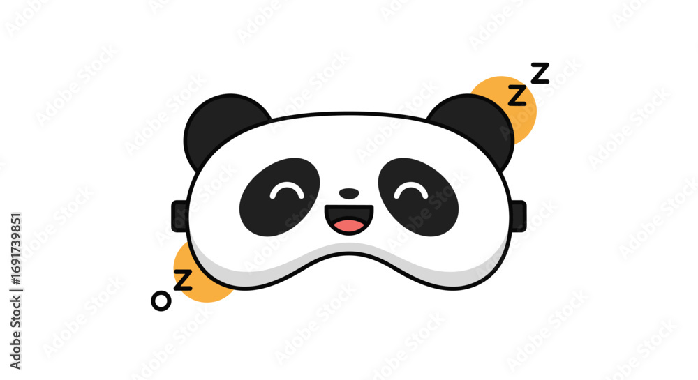 Obraz premium Cute panda sleeping mask for restful nights and sweet dreams, perfect for bedtime relaxation and travel