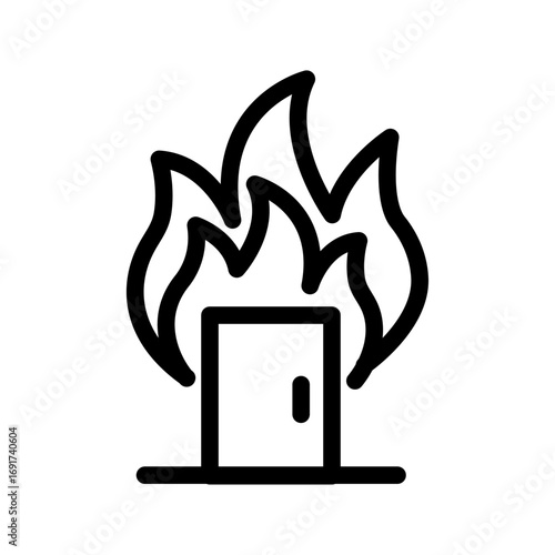 Fire Alarm Bell Line Icon of Fire Safety Icon Set