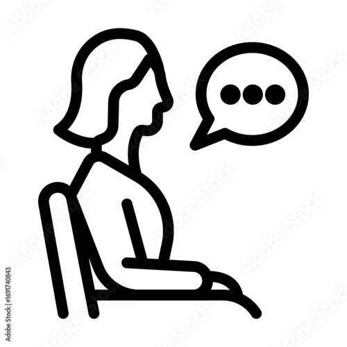 Talk Therapy Line Icon of Mental Health and Therapy Icon Set