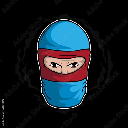 man ultras hooligan ultra hools with balaclava vector illustration design