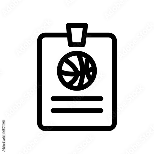 Coach Clipboard Line Icon of Basketball Icon Set