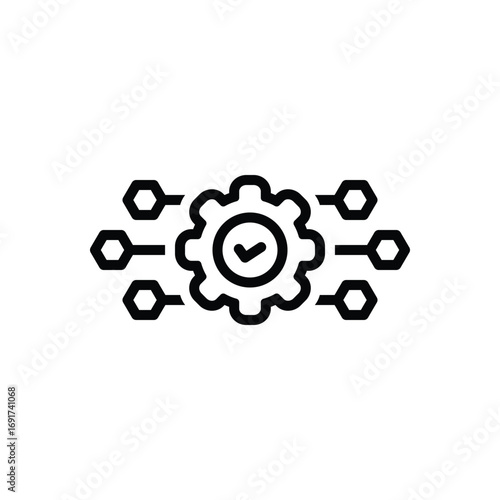 Black line icon for lean operations