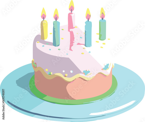 birthday cake with candles