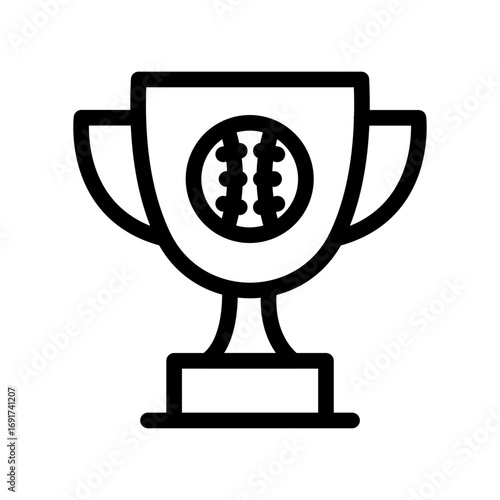 Trophy Baseball Line Icon of Baseball Icon Set