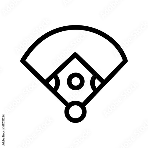Baseball Field Line Icon of Baseball Icon Set